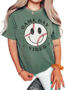 Baseball Game Day T-Shirt, Baseball Mom, Baseball Tshirt, Sports Mom Sweatshirt, Smiley Ball Hoodie, Baseball Shirts For Women, gift mom