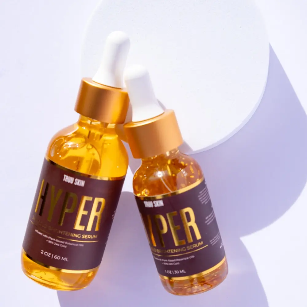 HYPER 24K Gold Brightening Serum for Dark Spots, Even & Glowing Natural Skin Repair - 1 oz.