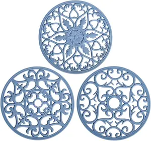 Homewinner Anti-Slip Silicone Trivet Mats for Hot Pots & Pans Hot Pot Holder Hot Pads for Table & Countertop Trivets for Hot Dishes Heat Resistant Modern Kitchen Hot Pads for Pots & Pans Tableware Set of 3 Coasters