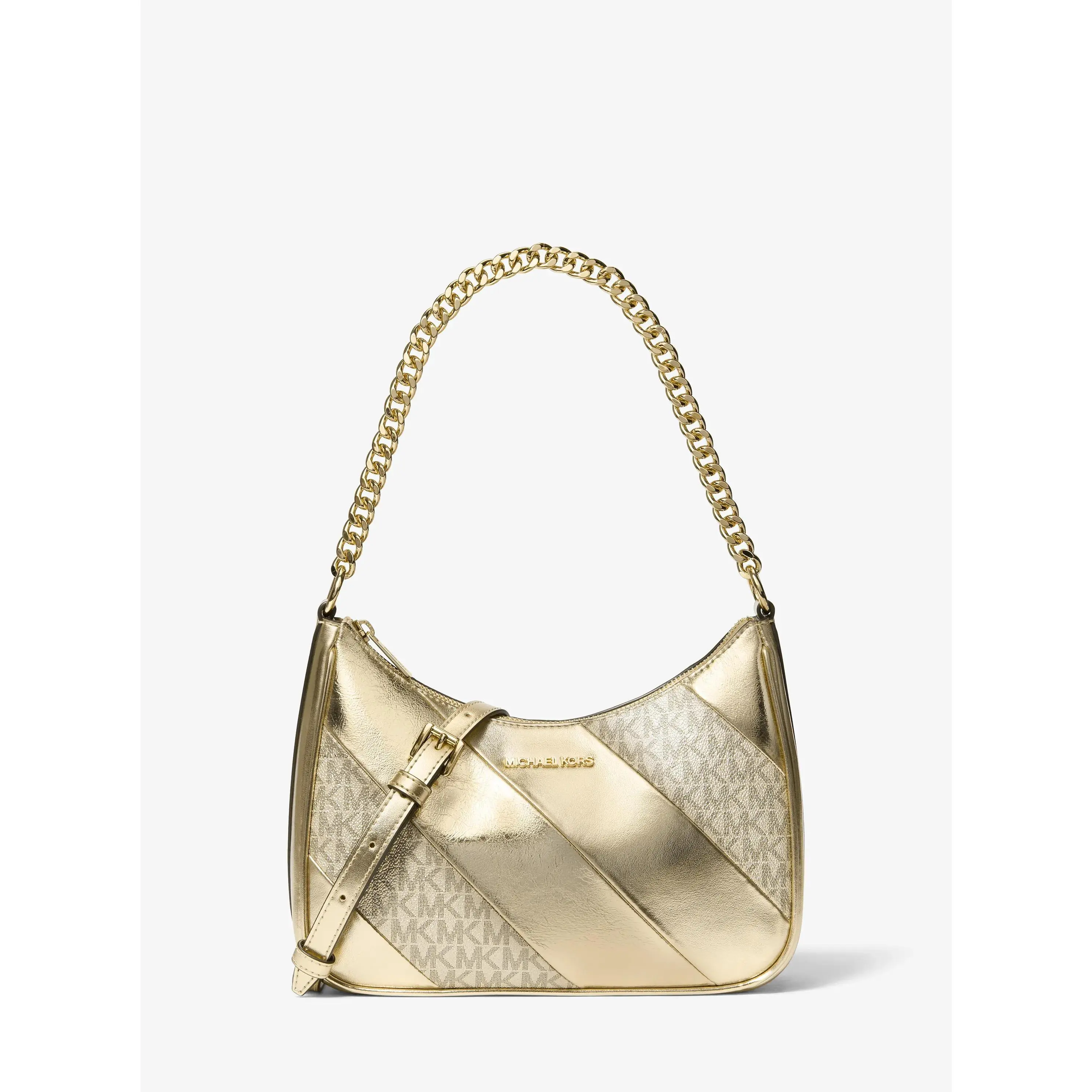 Jet Set Travel Large Metallic and Signature Logo Convertible Crossbody Bag