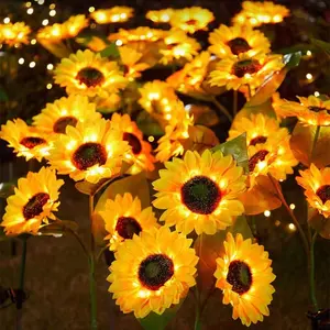 1pc Outdoor Solar Sunflower Lantern, Garden Lawn Decorative Stake Light, Realistic Landscape Atmosphere Lamp, Suitable for Lawn, Courtyard, Etc, Solar Landscape Lights