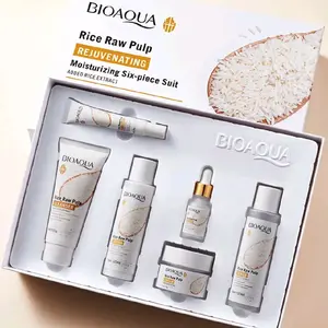 BIOAQUA Rice Raw Pulp Rejuvenating Moisturizing Six-piece Suit with Added Rice Extract for Skin Care Set