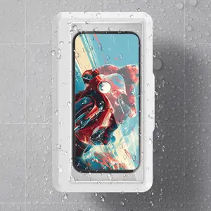 Shower Phone Holder Waterproof,Universal Phone Stand Case Bathroom Wall Mount for iPhone 16 15 14 13 12 Pro Max XS XR Cellphone Smartphone Man
