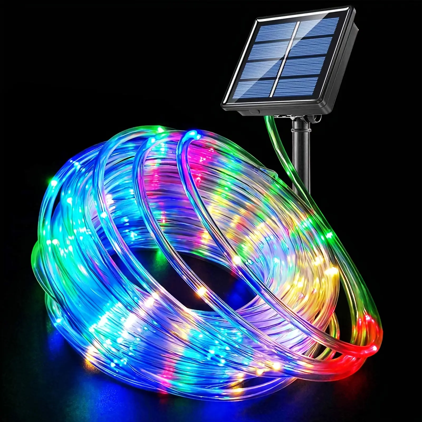32.8FT 3-Color Solar Tube Lamp with 100 LEDs, IP65 Waterproof Outdoor Light for Garden, Courtyard, Christmas Decorations
