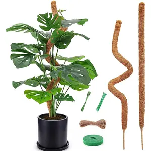 2 Pack Moss Pole for  Monstera - 25 Inch Moss Poles for Climbing  Monstera, Bendable Moss Pole Stakes for Indoor, Handmade Coco Coir  Support for  Grow Upward
