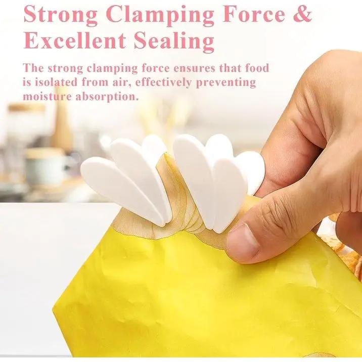 Aesthetic Cherry Blossom Fridge Magnetic Chip Clips| 6 Bag Clips + 1 Magnetic Base| Cute Food Sealing Clips for Snack Bread Pet Food Storage| Fridge Organizer Kitchen Decor Gift