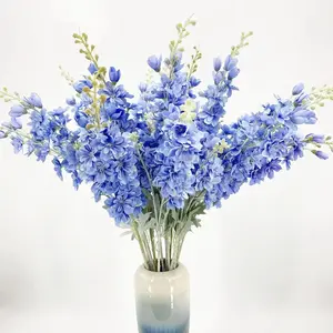1pc Artificial 2 Fork Flocking Delphinium Flower