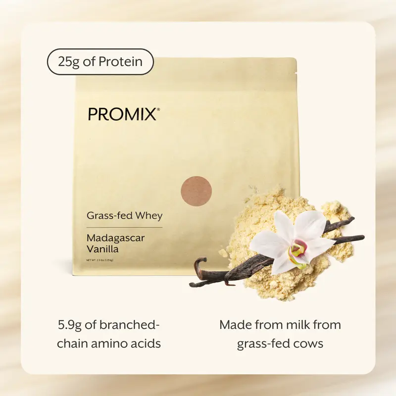 Promix Grass-Fed Whey Protein – 25g Protein – Muscle Recovery & Daily Protein – 2.5LB (30 Servings)