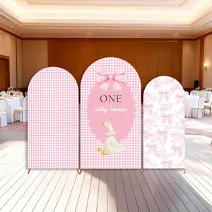 15-day Delivery One Silly Goose Arch Backdrop Cover 1st Birthday Party Pink Plaid Girl