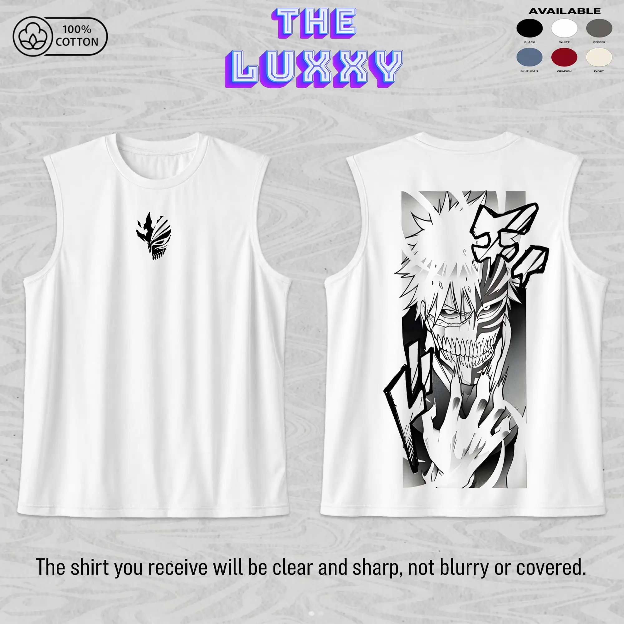 Ichigo Kurosaki Unisex Cotton Premium Comfort Colors Tank Top, Bleach Anime Merch, Grunge Cotton Comfort Tank Top, Anime Aesthetic Gift, Gym Tank Top, Anime Gym Tank Top, Workout Outfit