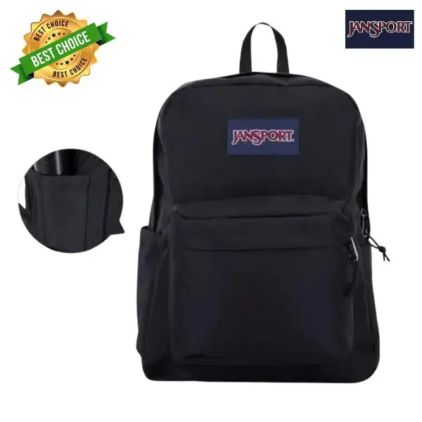 JanSport Cross Town Backpack 17" x 12.5" x 6" - Simple Bag for Everyone with 1 Main Compartment, Front Utility Pocket - Premium Class Accessories - Black