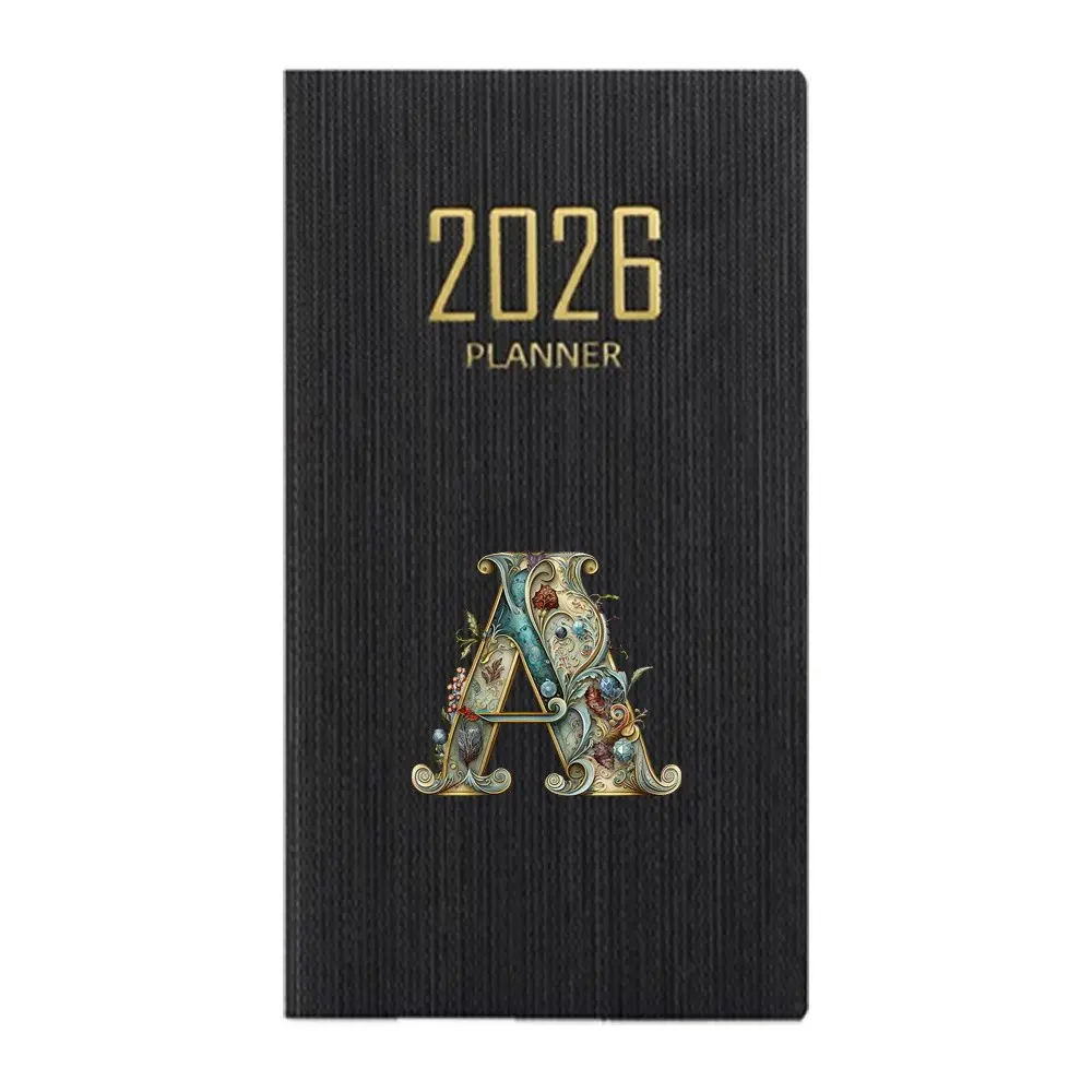 PU Cover 2026 Notebook Planner, Pocket Size Slim Weekly Planner, Office Meeting Recording, Fitness Weeks Plan, Study Time Management