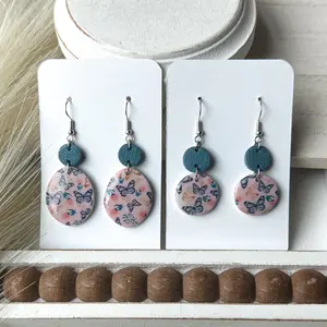 Polymer Clay Butterfly Pattern Earrings gs