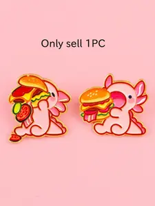Gluttonous Axolotl Badge, Classic Cartoon Animal Design Pin, Cute Daily Clothing Decoration, Perfect Gift for Family and Friends