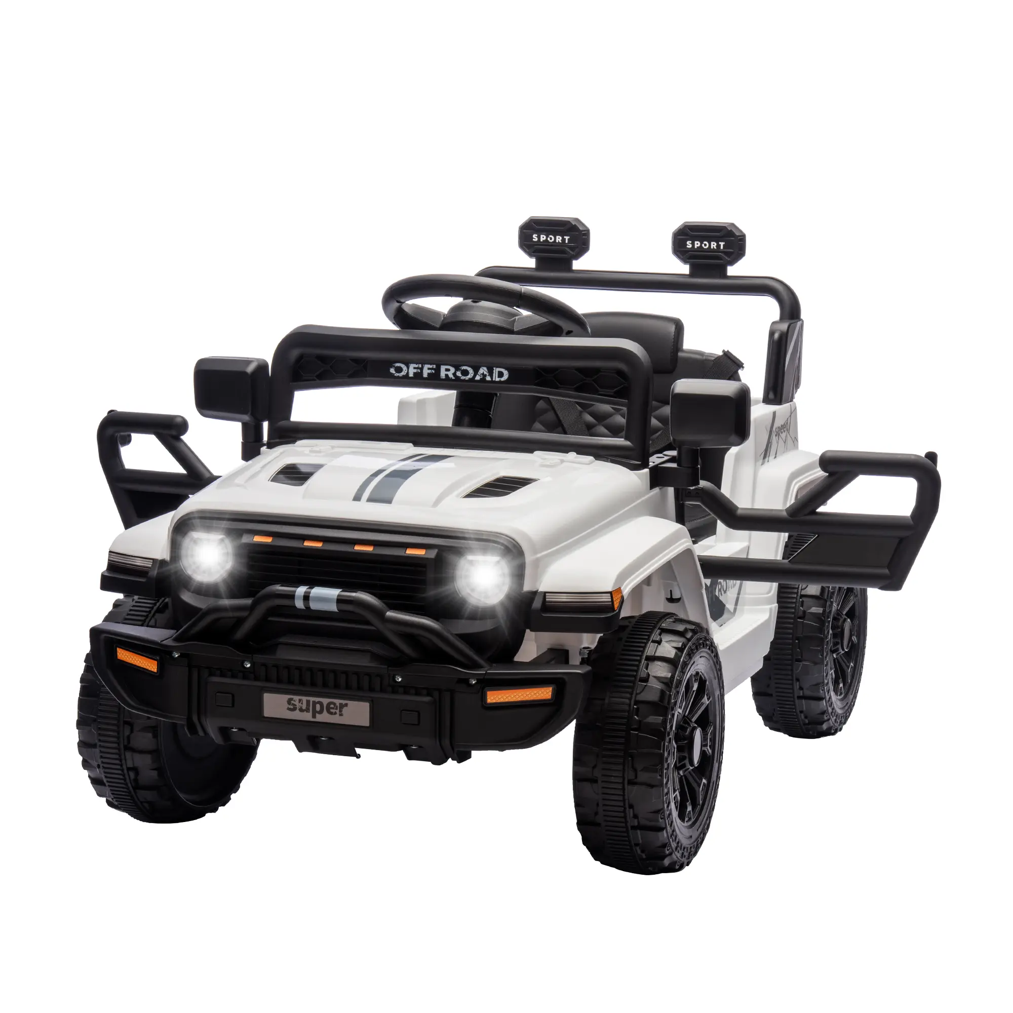 12V Electric Ride-On Toy Truck for Toddlers (3–5 Years Old) – 4-Wheel Spring Suspension, Dual 25W Drive Motors, Parental Control, Realistic Features, Reliable Safety, LED Headlights, Onboard Music, for Young Adventurers