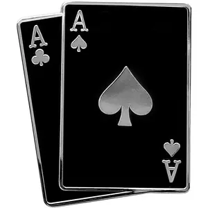 Black Pair of Aces Poker Hand Enamel Lapel Pin