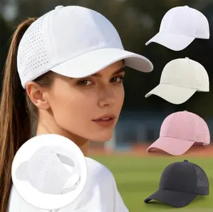 Womens Quick-Drying Criss-Cross Baseball Cap - Lightweight Golf Sport Hat with Ponytail Opening - Summer Sun Protection for Outdoor