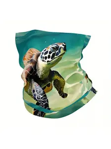 BIIHUDU Sea Turtle Design Lightweight Polyester Scarf Neckerchief & Face Mask - Breathable Multifunctional Neck Gaiter for Ou
