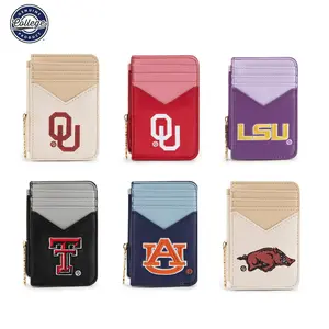 NCAA Slim Wallet for Men and Women with RFID Blocking & PU Leather Finish – Minimalist Front Pocket Card Holder, Multi-Compartment Compact Wallet for Game Day, Travel, Concerts, Work, School, Everyday Carry & Casual Gear 021