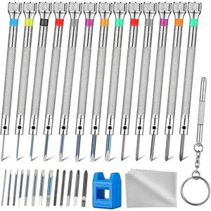 13 count Professional Watch  Set,   Precision Glasses Repair Kit, with 13 count 0.6-2.0MM Extra Replace , for Eyeglass Sunglass Watchmaker   Phone Small Tools
