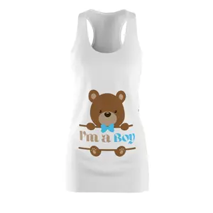 Comfortable Maternity Dress - Its a Boy! Teddy Bear Pregnancy Announcement Dress - Baby Boy Gender Reveal Dress / Cute Maternity Dress