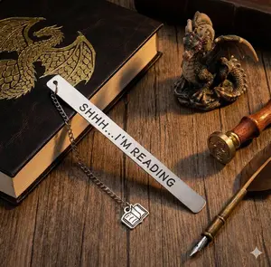 "Shhh... I'm Reading" Metal Bookmark with Charm | Sassy BookTok Accessory & Reader Gift