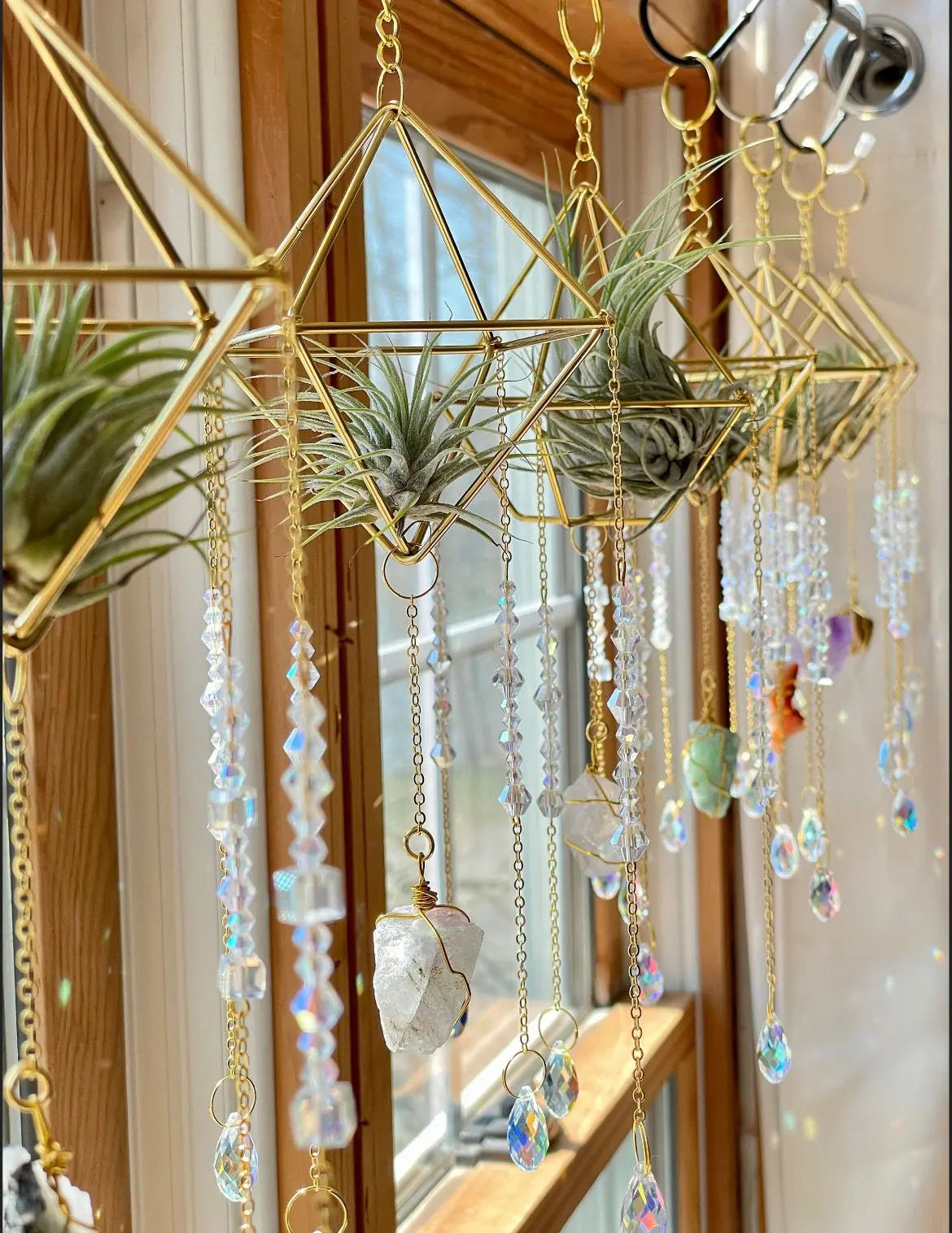 Wire Wrapped Crystal Suncatcher for Windows – Rainbow Teardrop Crystals, Sun Catcher Décor, Gift Box, Gifts for Her or Him