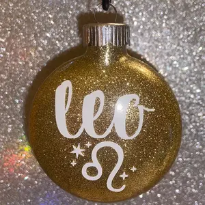 Leo Zodiac Ornament - Glitter Ornament - Leo Gift - Leo - Gift for Leo - Zodiac Sign - Gift for Her - Astrology Sign - Zodiac