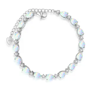 loveden Opal Bracelet For Women Tear Shaped Opal Jewelry White Gold Color Hypoallergenic Valentines Day Gift