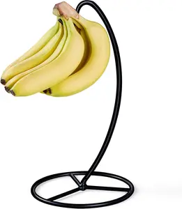 Banana Holder Stand, Banana Hanger Stand Black, Metal Bananas Tree Hanger to Keep Bananas Fresh for 15LB