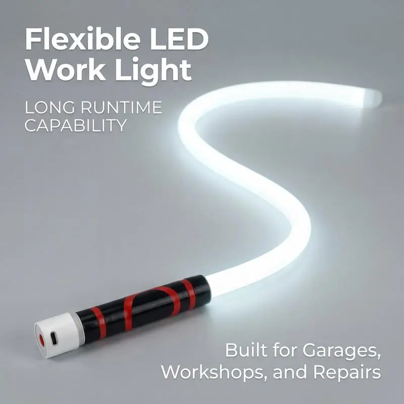 Bendable LED Flashlight Stick - 27" Flexible LED Work Light,High Lumen Magnetic Inspection Light, Rechargeable 7-HourRuntime, Hands-Free Repair Light for Car Engine, Mechanic,Off-Road,Summervibes