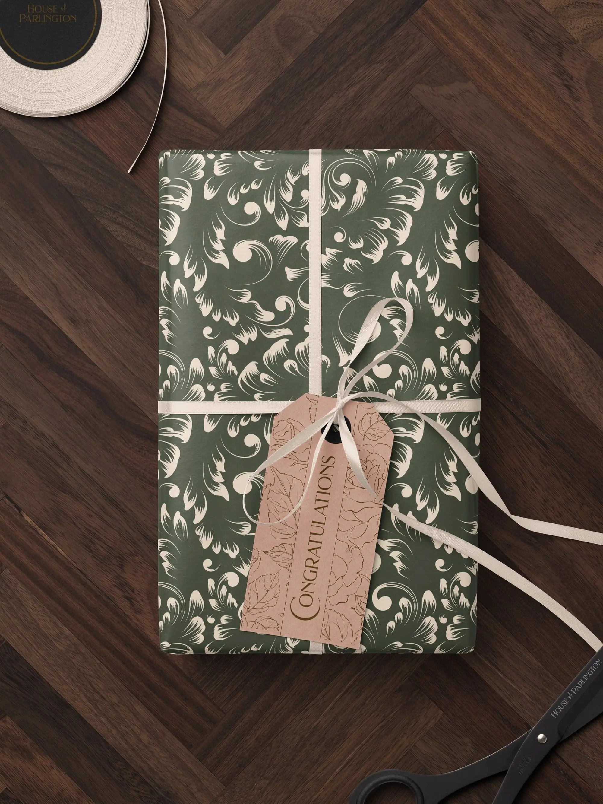 Green Wedding Wrapping Paper Classy Gift Wrap Anniversary Wrapping Papers Elegant Wedding Special Occasion Gifts Wrap