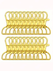 10pcs Rotating Hook Keychain Clips with D-Shaped Ring Clips, Keychain Clip Set, Ideal for Jewelry Making & DIY Crafts, Perfect for All Seasons Use