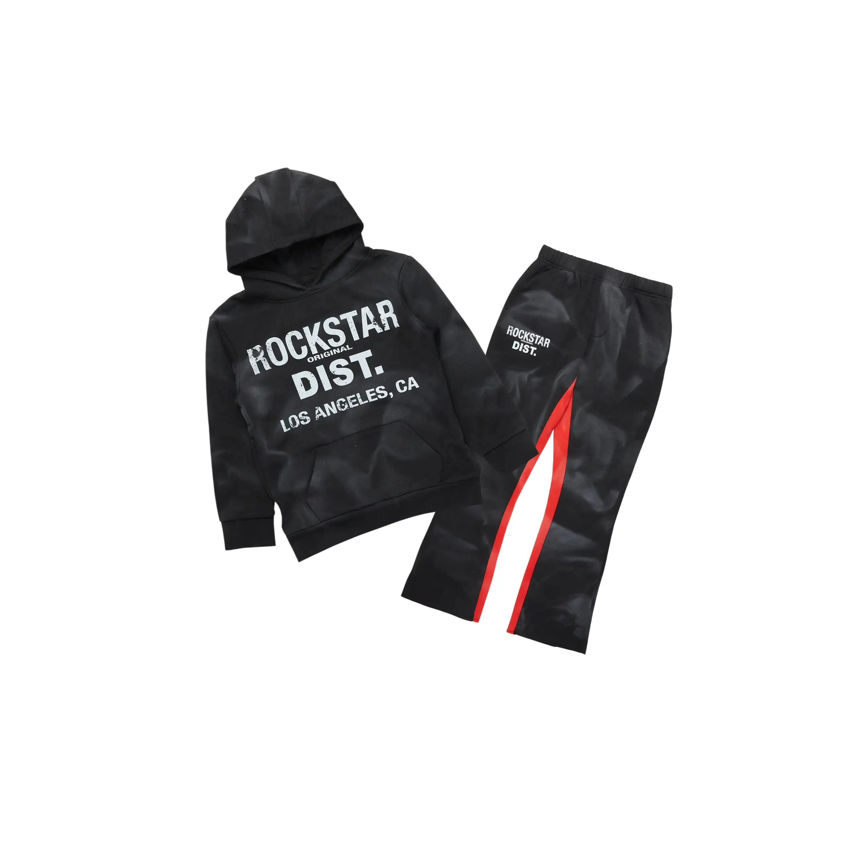 Boys Nelly Black/Red Baggy Fit Track Set