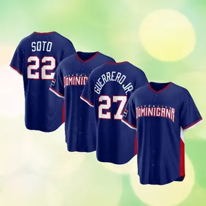 HOT DominicanRepublic Colorway navy #22 #27 Baseball Jersey – Vintage Sport Streetwear Shirt, Youth Unisex Casual Baseball Top, Trendy Game Day Outfit