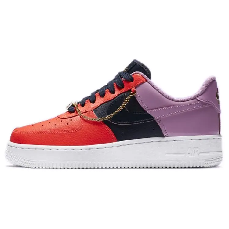 NIKE Women's Air Force 1 '07 'Cuban Link' Classic Low Top Shoes, Metallic Female Shoes with Lightweight Cushioning and a Rubber Outsole, Casual Wear, True-To-Size
