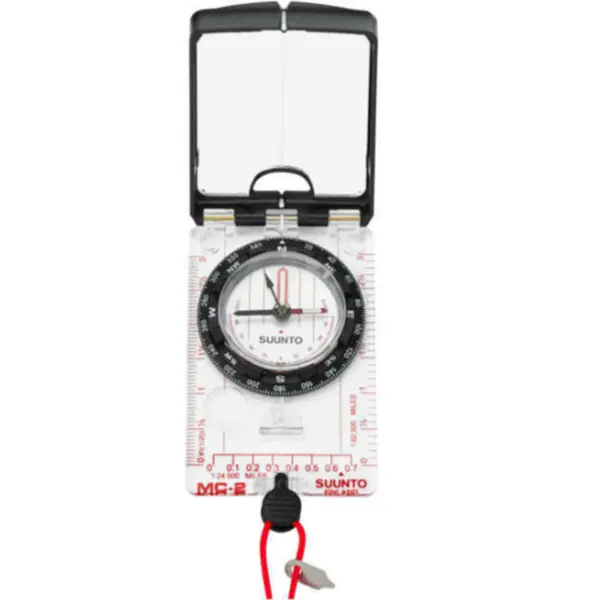 Suunto MC-2 Camping & Hiking Compass - Hiking Gear, 360° Rotation, Imperial Scales, Sighting Hole & Notch, Mirror Sight, Steel Needle, Adjustable Declination Correction, Snap-Lock Lanyard, Northern Hemisphere Balanced, IN/D/NH, Model SS004247001