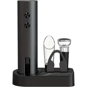 Rechargeable Cordless Electric Red Wine Bottle Opener, Matt Eco-Friendly Plastic (ABS-PC) Automatic Cork Remover with Built-In Lithium Battery & All-In-1 Function, Transparent Home Kitchen Utensil - Bottle Openers & Kitchen Gadgets