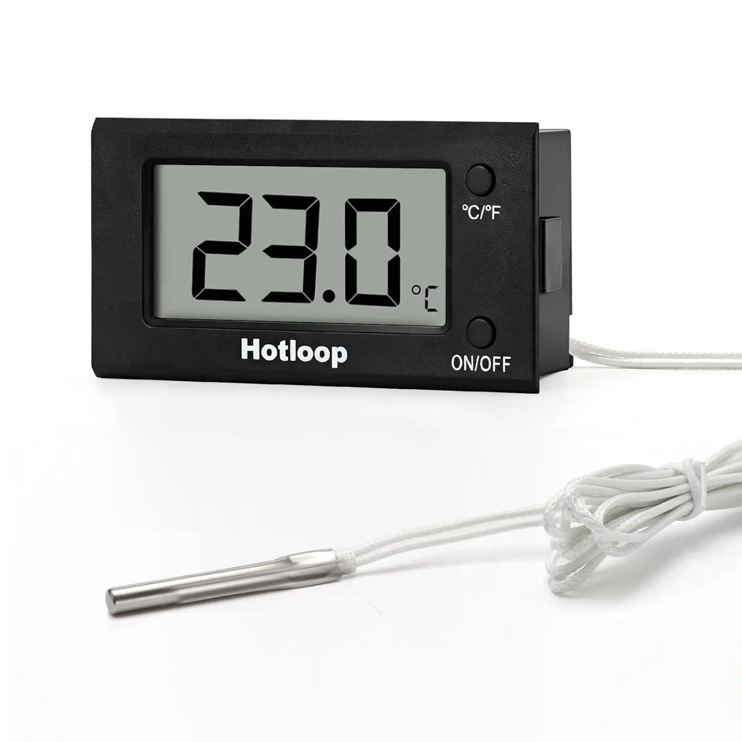 Digital Oven Thermometer with Probe Grill Meat Thermometer up to 572°F/300°C, Oven Thermometer Roasting for Barbecue Accessories for Kitchen, Roasting, Grill, Pizza-Black