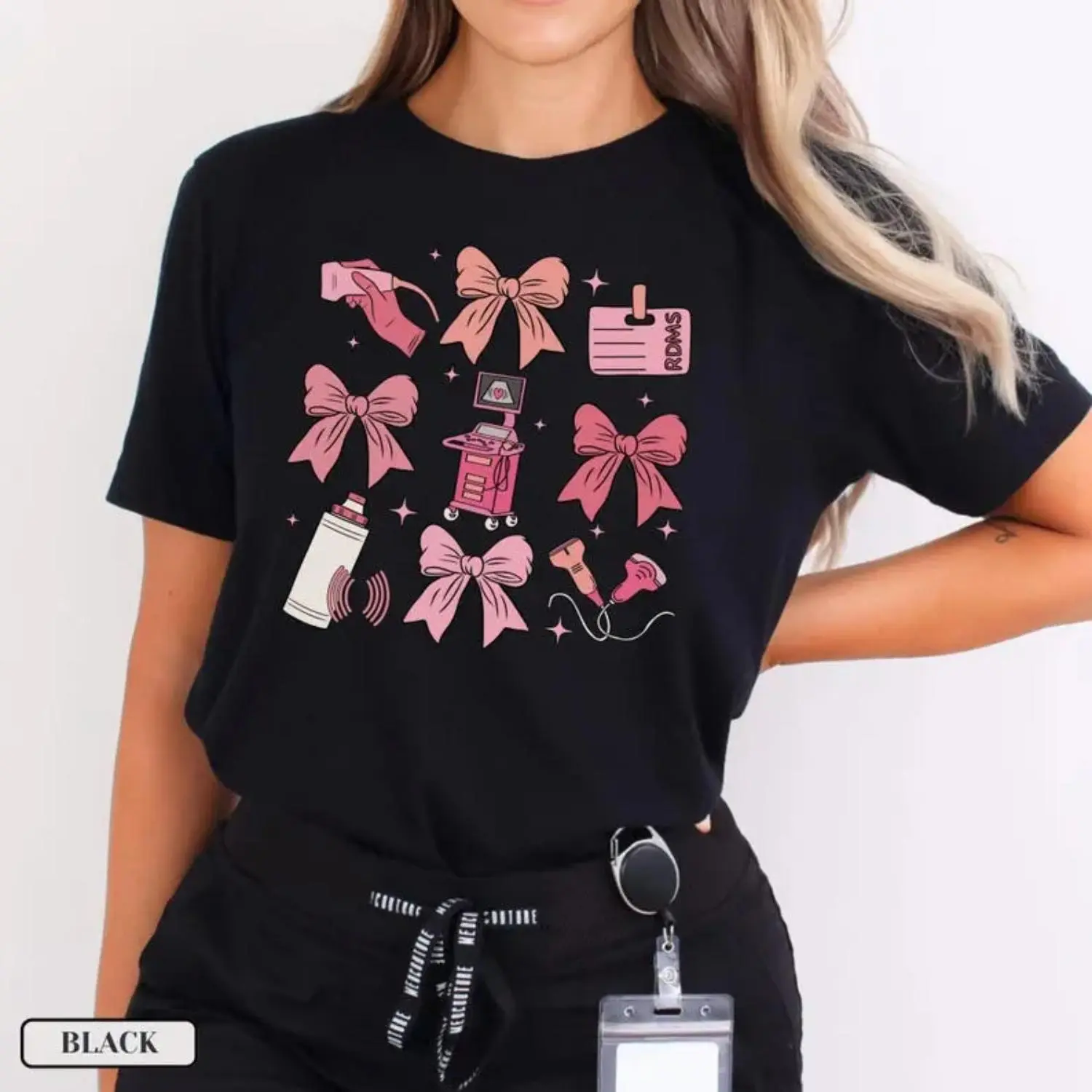Ultrasound Bow Shirt: Perfect Gift for Sonographers, Ultrasound Technicians, and Sonography Enthusiasts