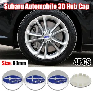 4 Piece Set 60mm Abs Subaru Wheel Center Caps, Durable Car Tire HUB Covers, High Quality Automotive Accessories, Practical Design