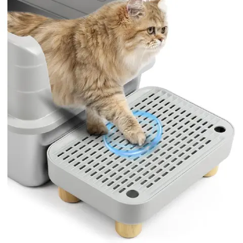 Cat Litter Box Ramp, Litter Box Step Mat with Filter Function for Self-Cleaning Cat Litter Box, Easy to Clean, Cats Pedal Step Stool Ideal for Kitten & Elderly Cats
