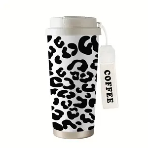18oz Leopard Print Insulated Cup, Fashionable Gift for Women and Moms, Ideal Office Drinkware, Versatile Design, Vacuum Flask