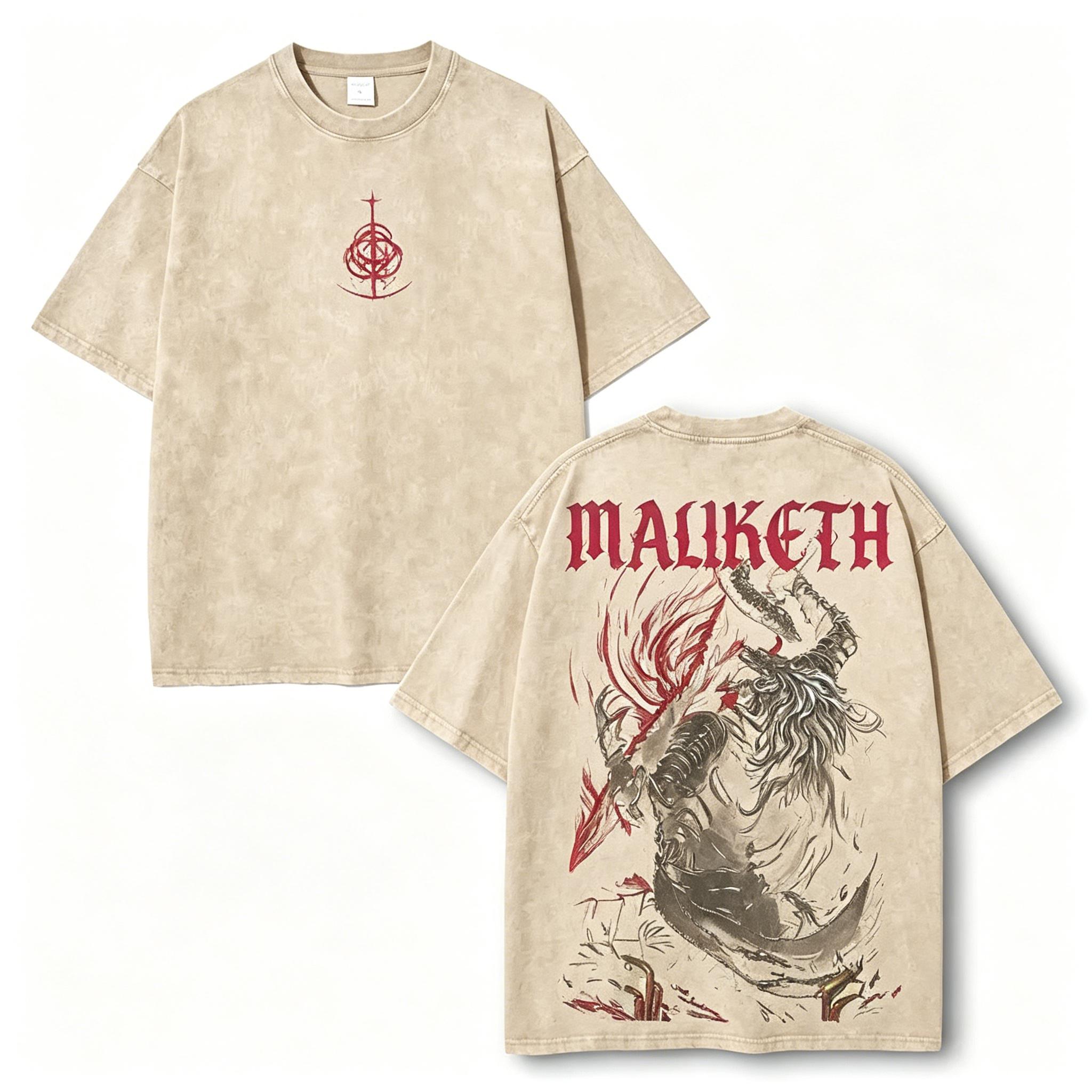 Limited Edition Elden Ring Game Anime Double Printed Lightweight Acid Washed , Gift For game lover MALIKETH Menswear Top Cotton Shirt cape let bee polo bundle eugene emo clothes unknown jones new york outfit affliction good graphic tees