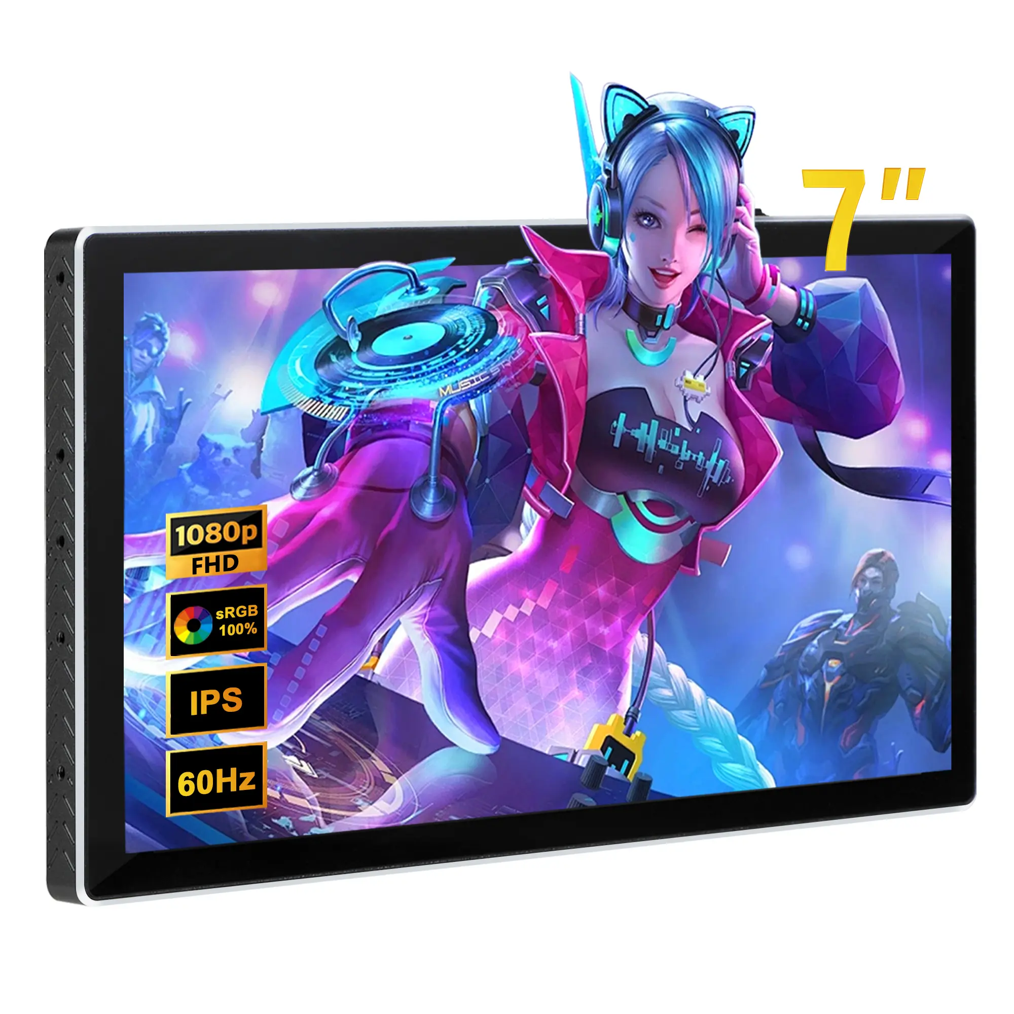 Restock Wisecoco 7-inch Portable Touchscreen Monitor, PC Accessories Mini PC IPS 1080P LCD Display, Second Screen for Gaming, Switch, PS5, Xbox, Laptop & PC, USB-C, HDMI, Ultra-Thin Sensor Panel for CPU/GPU/System Stats, Portable Monitor Minis