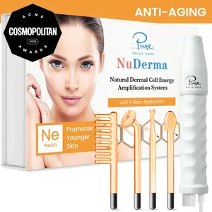 NuDerma Standard High Frequency Wand for Anti-Aging and Anti-Acne Neon Argon Gas by Pure Daily Care high frequency wand hair