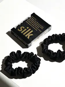 2pcs Silky Hair Scrunchies Set, Soft and Gentle Hair Ties for Elegant Ponytails, Hair Accessories for Women and Girls, All Seasons, Updo, Ponytail Hairstyle