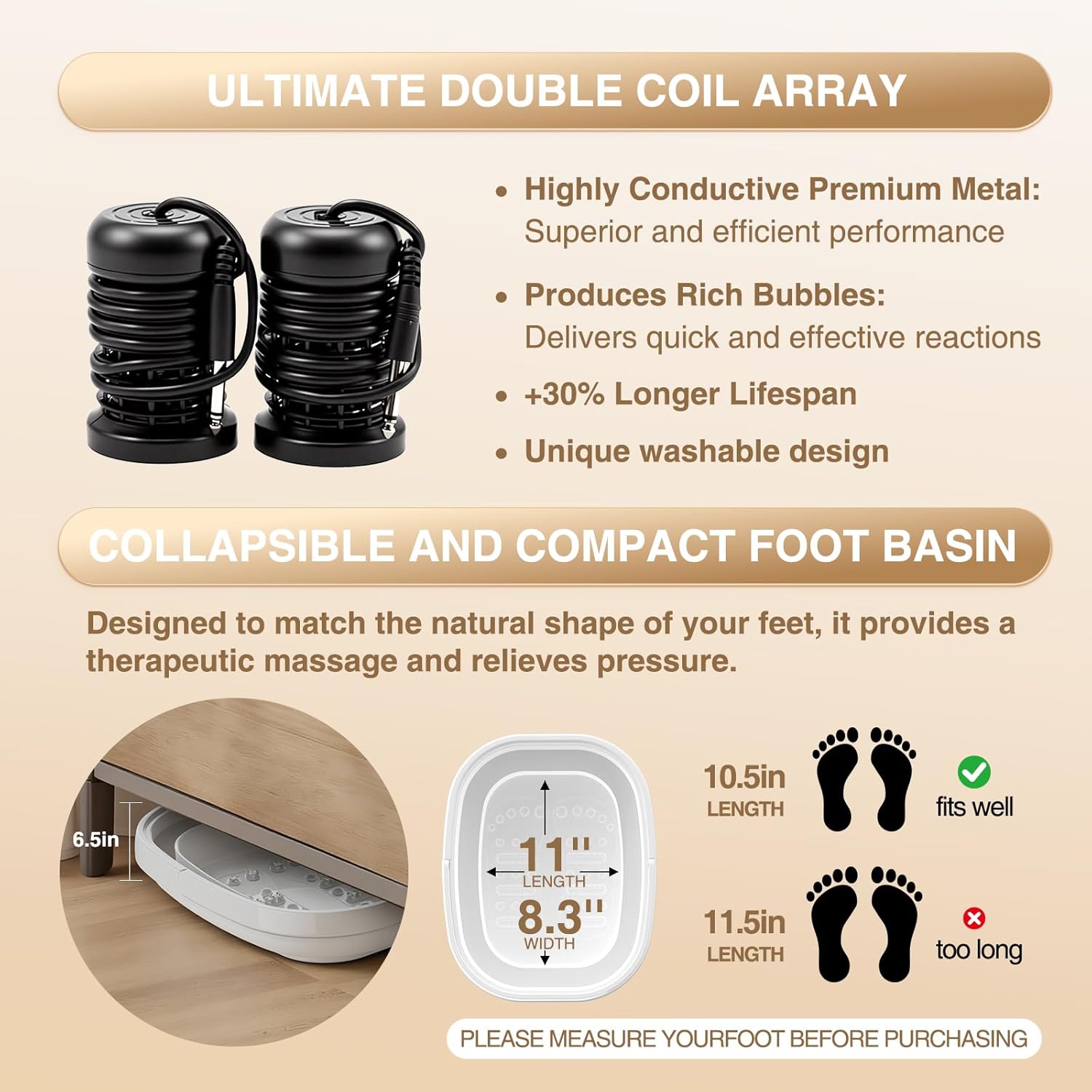 2026Ionic Foot Bath Detox Machine,Foot Detox Foot Bath Soak Tub with 2 Arrays,80 Disposable Foot Spa Liners,Detox Sea Salt,Folding Foot Spa Bucket,Home Salon-Level Foot Soaking Tub