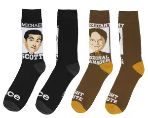 The Office Crew Socks, Michael Scott And Dwight Schrute Assistant To The Regional Manager Crew Socks For Men Women 2 Pair