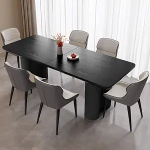 Guyii Modern Kitchen & Dining Set - Black Table with 4-6 Soft Padded Chairs, Stable Rectangular Frame for Home & Apartment dining  table room table set
